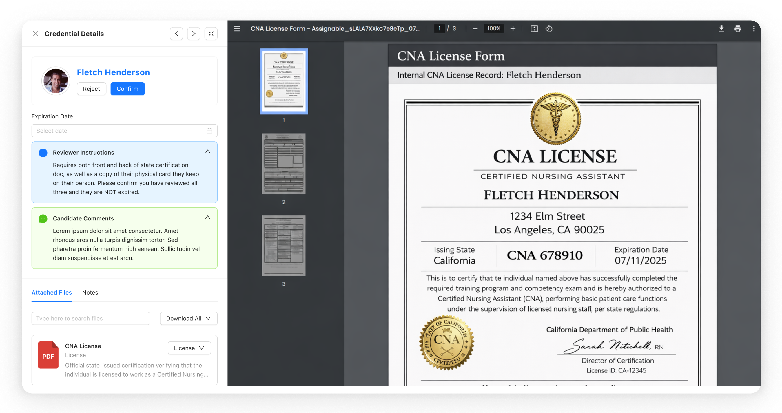 Credentialing and compliance alerts